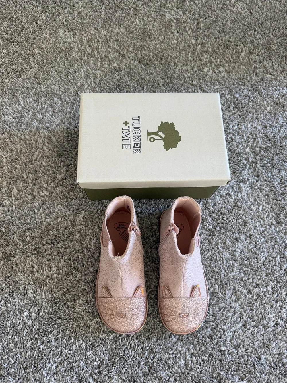 Tucker + Tate Rose Gold Glitter Cat Booties
